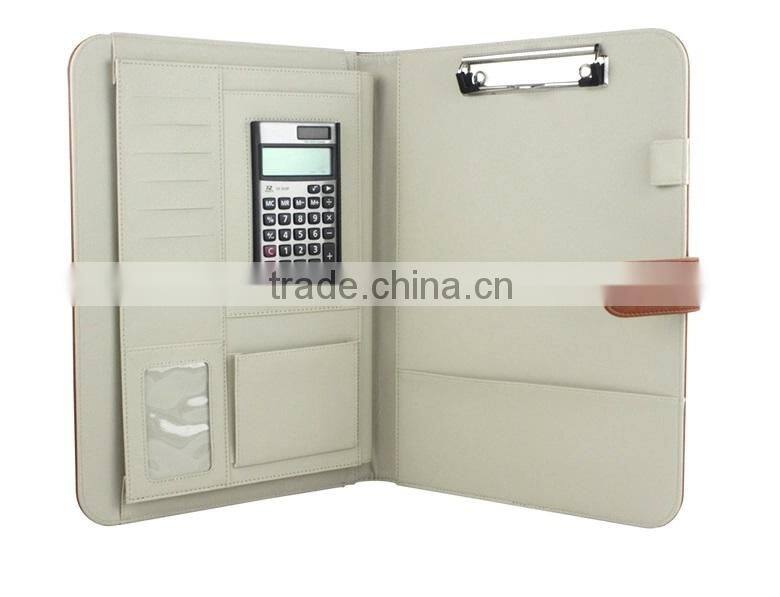 A4 Zipper Portfolio PU Leather file folders Mutifuction organizer