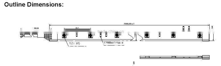 DC12V 24V SMD 5050 60leds/m IP66 Waterproof swimming pool led strip lighting