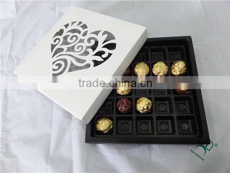 2015 fancy design silver paper chocolate praline box