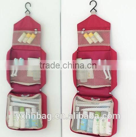 Hanging cosmetic bag for travel