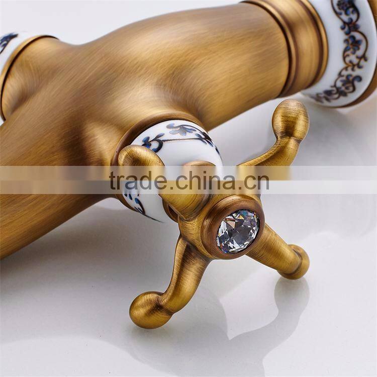 FLG100014 Bathroom Cold&Hot Water Antique Brass Sink Faucet