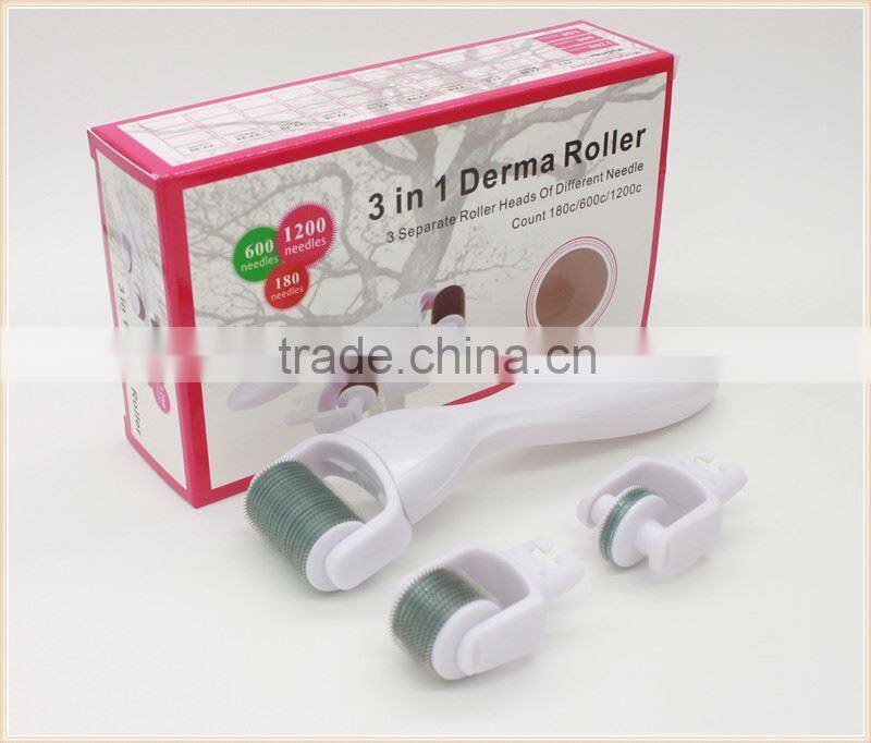 Professional 180/600/1200 Needles Derma Roller/ 3 in 1 Derma Roller Kit/ Medical Grade Derma Roller