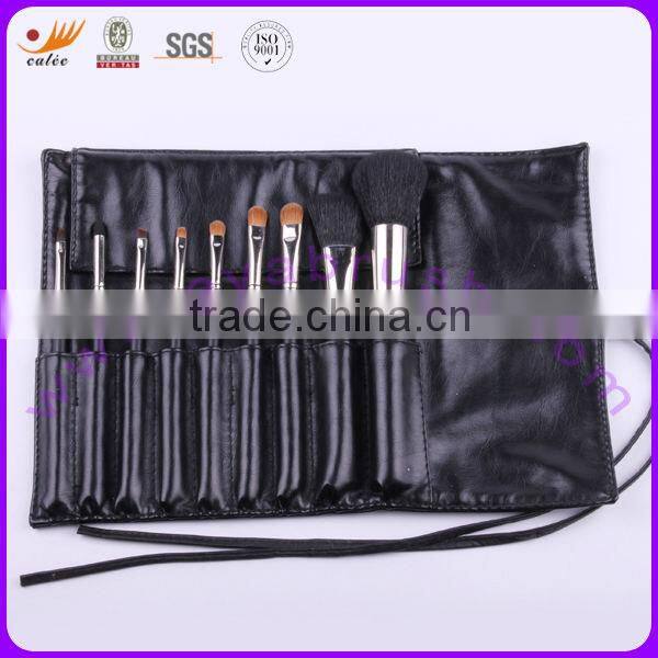 9pcs makeup brush travel set with copper ferrule