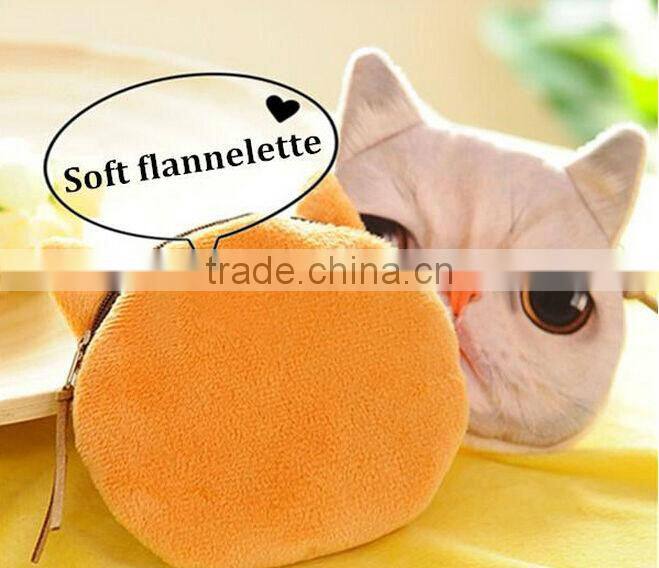 Very Cute Hot New Cat Face Coin Purse Zipper Pouch Money Coin Card Wallet Purse Case Makeup Bag Small
