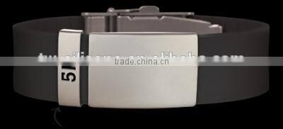 QR Code Silicone elite bracelet with metal clasp