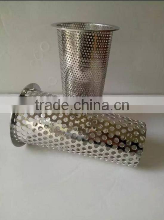 YS stainless steel perforated filter mesh tube/perforated sylinder strainer/perforated pipe strainer