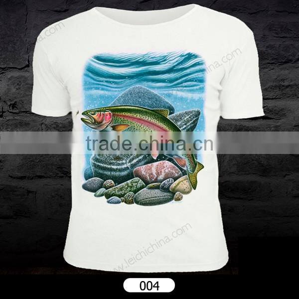 in stock customer design cotton polyster fishing t-shirt