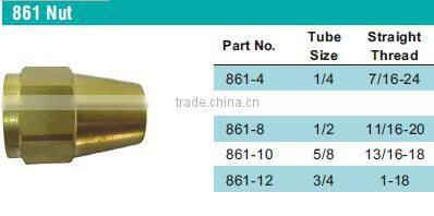 861Nut,Air Brake Fittings for Copper Tube, Brass valve