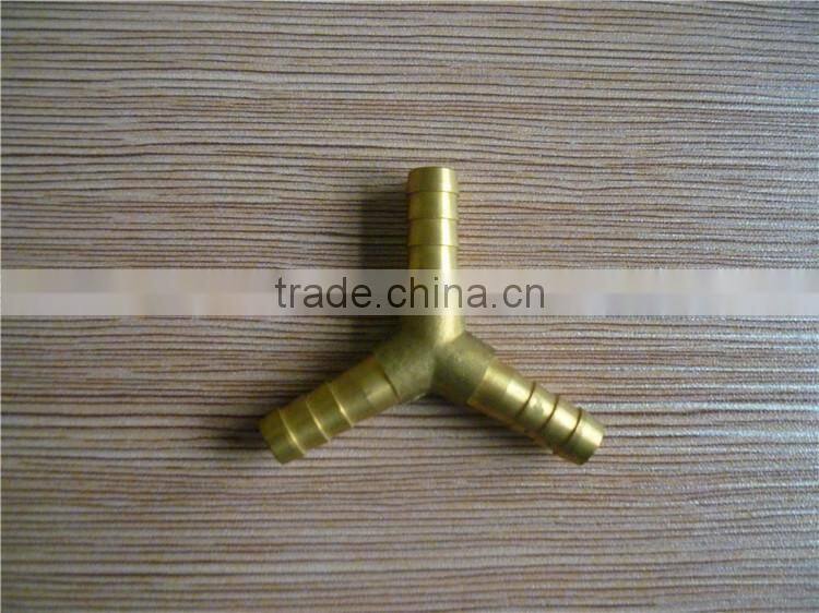 brass marterial ,brass y type hose barb 1/4',5/16',3/8',1/2', y type brass fittting