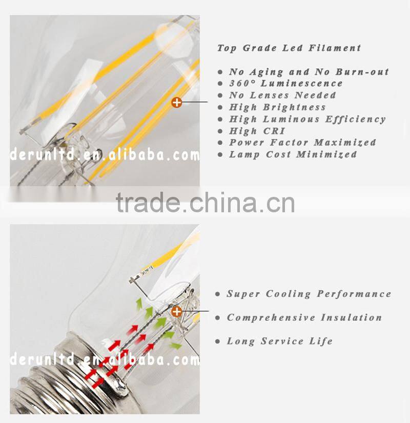 8W A60 LED Globe Bulb e27 vintage edison light bulb 100w