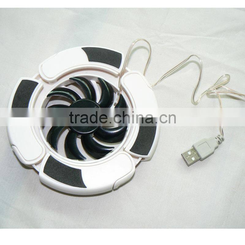 Cheap Stock cool fan notebook cooling pad USB Cooling Pad Flaming wheel Laptop Cooler Pad Fan for Laptop Notebook