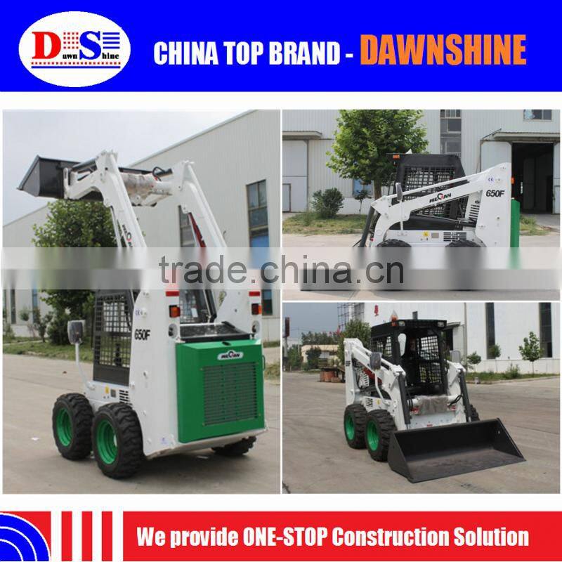 Chinese Skid Steer Loader WECAN 650F with Sauer Pump Mini Skid Loader for Sale