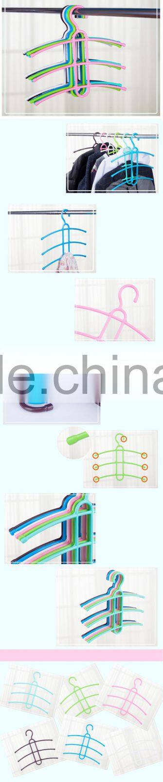 Three non-slip plastic racks herringbone multilayered clother rack versatile wardrobe hangers