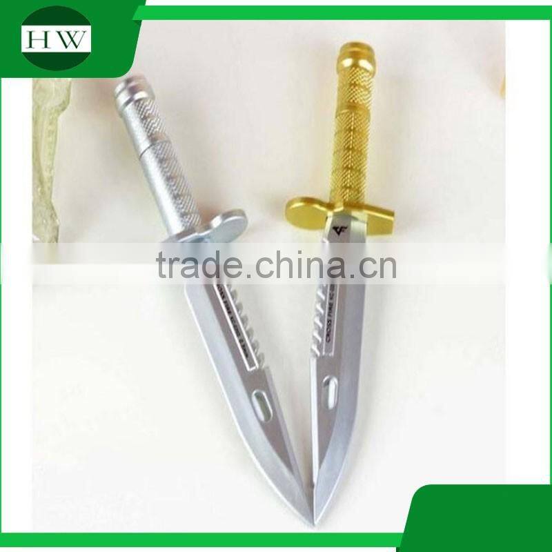 knife shape Novelty Color plastic office promotion letter opener ball point pen