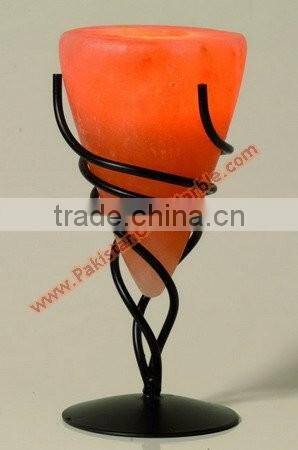 MODERN DESIGN WROUGHT IRON SALT CANDLE HOLDER & TEALIGHTS