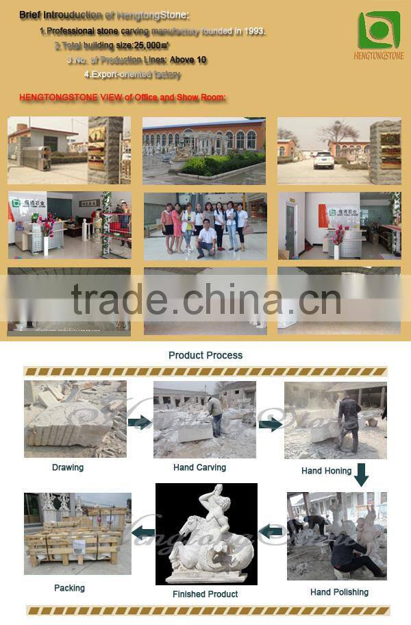 Natural Stone Carved Outdoor Water Fountain With Figure Statue