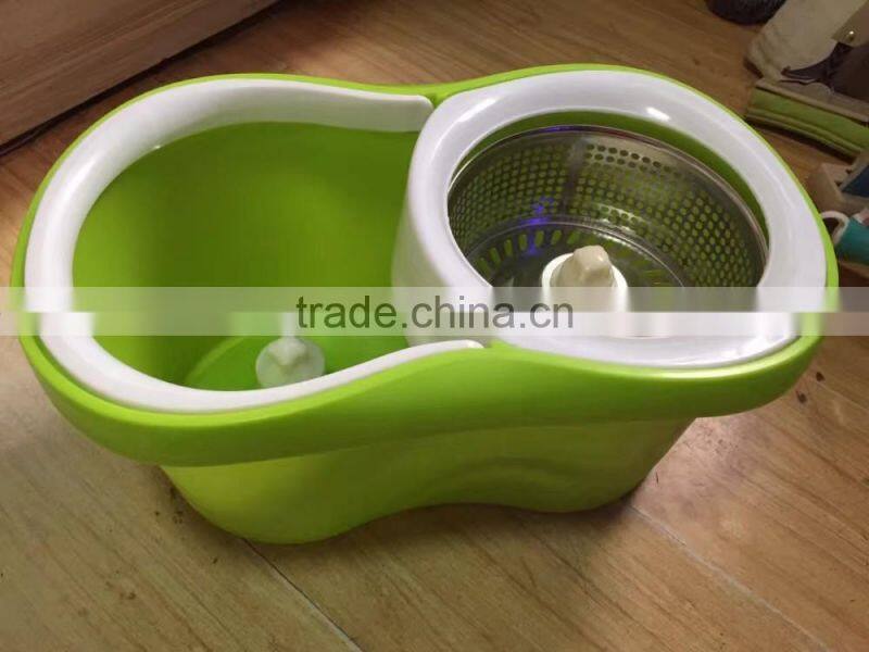 Telescopic Stainless Steel Rolling Magic Spin Mop plus Bucket 2 Replace Mop Heads