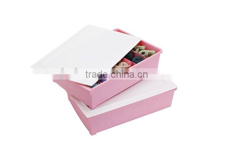 2014 New Plastic Waterproof Socks and Underwear Storage Box Sundries With Two Lids