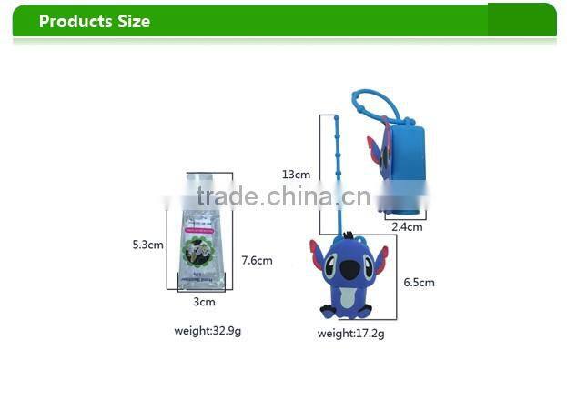 Disney authorized manufacturer cute animal silicone hand sanitizer holder 30ml