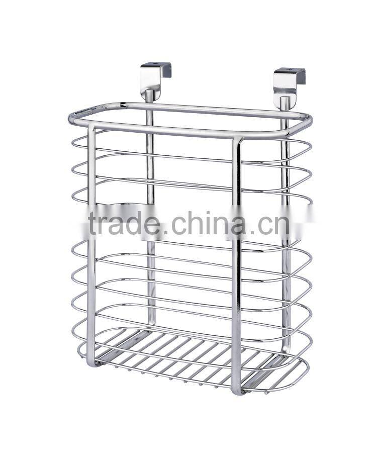 Double Layer Iron Wire Kitchen Cabinet Door Storage Basket