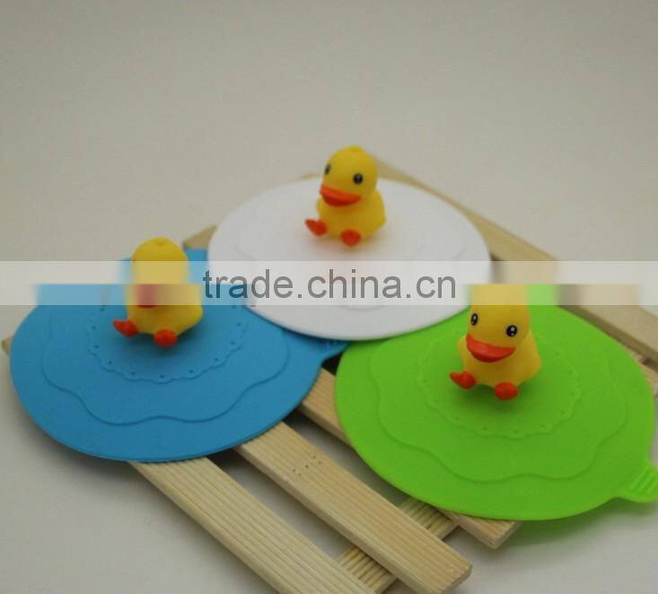 hot sale cup lid/ cute cartoon silicone cup cover