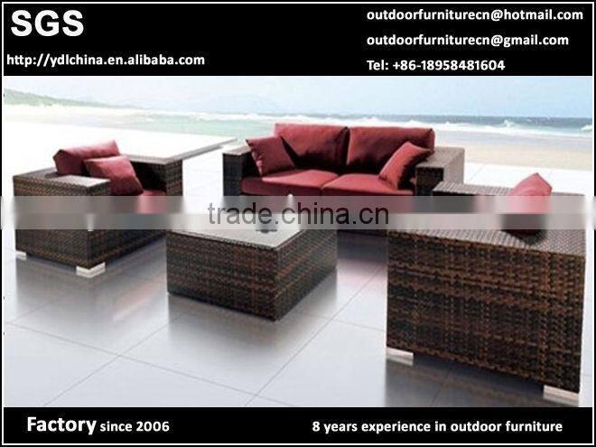 aluminium and PE rattan woven outdoor furniture