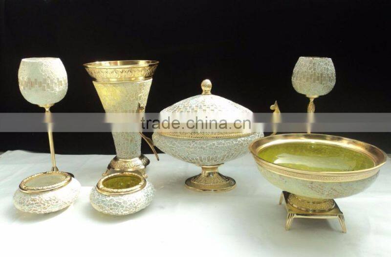 gold plated small candle stand