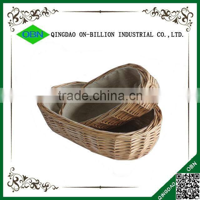 Food grade Christmas rattan wicker bread basket with cover