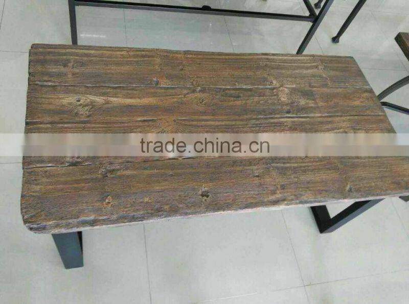 Fiberglass clay wooden look outdoor garden furniture set