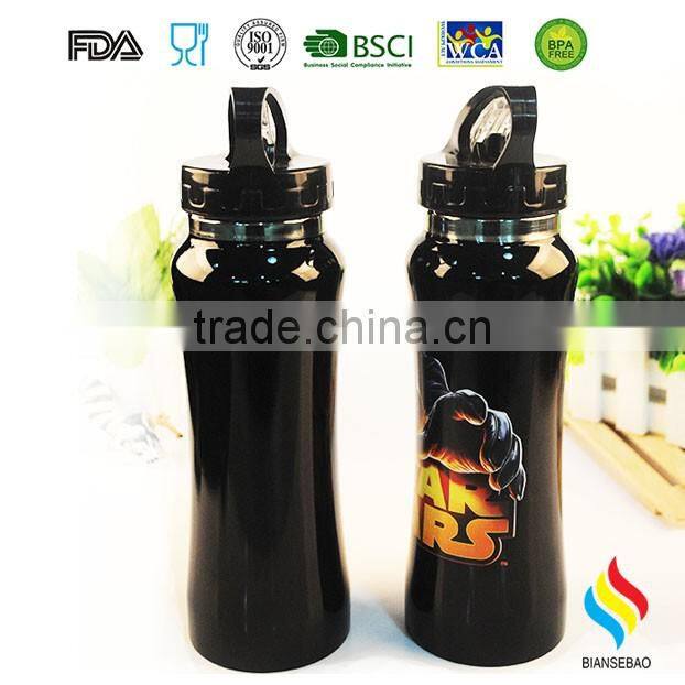 600ML stainless steel sports water bottle with straw