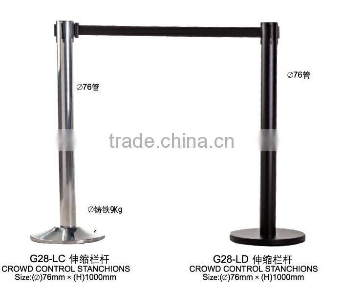 304 Brushed steel Retractable Queue Stanchion for Airport