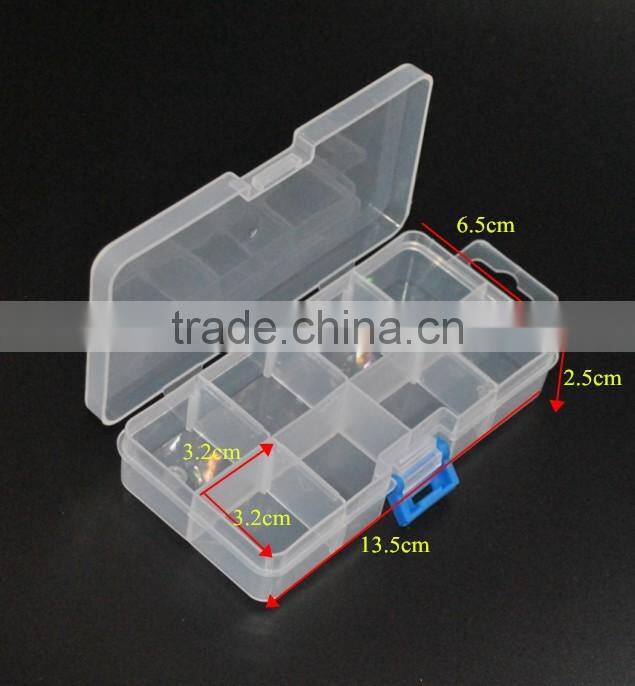 PP Plastic 8 compartments Transparent Adjustable Electronic Components Storage Box Beads Box