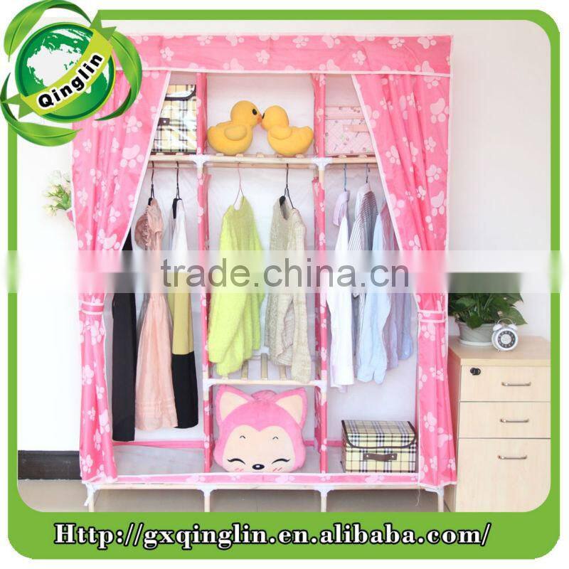 Non woven fabric portable wardrobe closet storage cabinet shipping from china