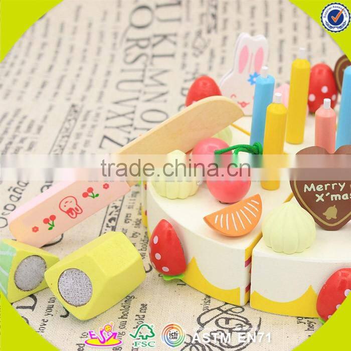 wholesale baby wooden cutting cake toy, elegant style kids wooden cutting cake toy, colorful wooden cutting cake toy W10B103