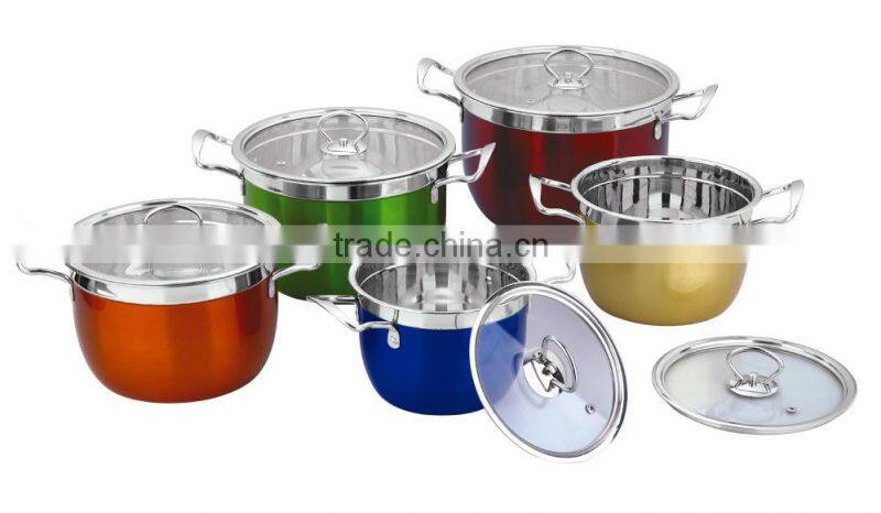22cm stainless steel colorful deep multi soup pot for sale