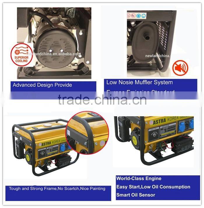 moveable with air wheels and handles electric start 100% copper wire AST3800 gasoline generator