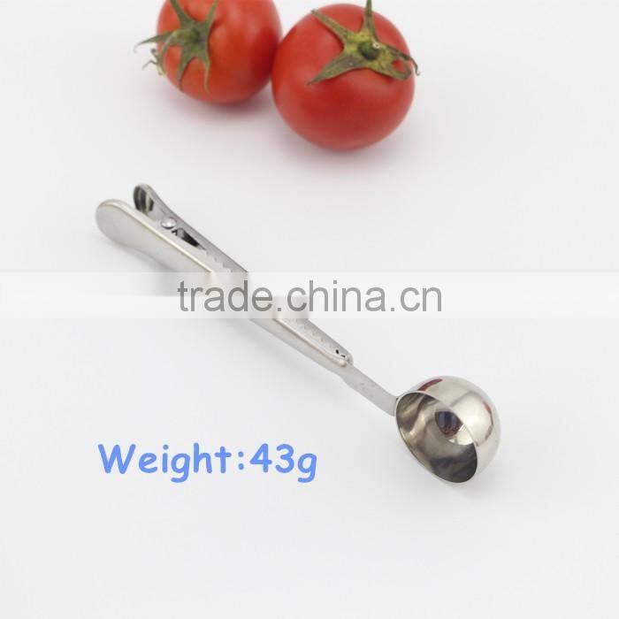 High Quality Stainless Steel Coffee Scoop Tea Scoop With Bag Clip Kitchen Tool Measuring Spoon