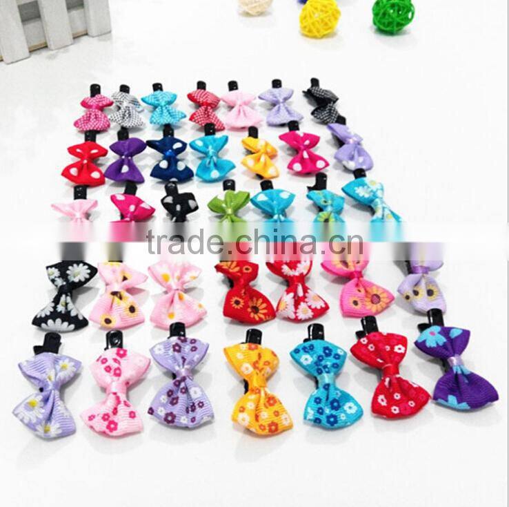 Factory wholesale fashion ribbon bow kids hair clip lovely baby hair clips