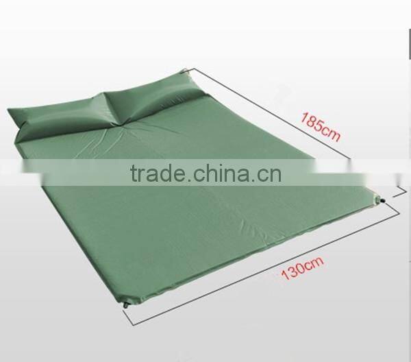 Double person polyster high density memory self inflatable camping mattress