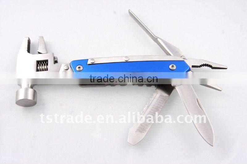 2014 Blue multi tool stainless steel hammer promotion gift hammer multi hammer with flashlight