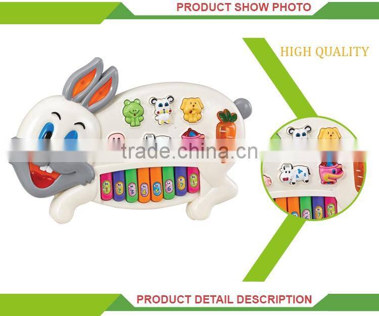 Most popular plastic cartoon rabbit keyboard electric piano toy