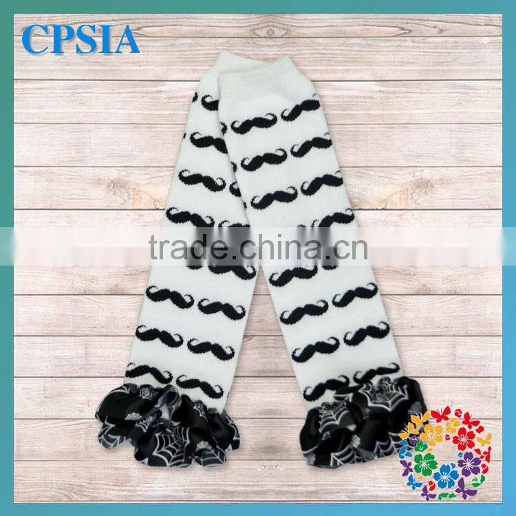 Hot sale Hallowmas black Pattern children leg warmer black lacework and white spider web baby leg warmer Wholesale