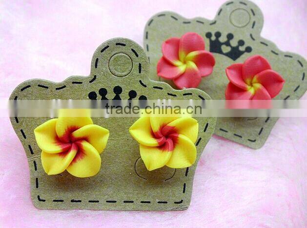 fashion Hawaiian plumeria Flower stud earring Designs for Women,Kids polymer clay Earrings