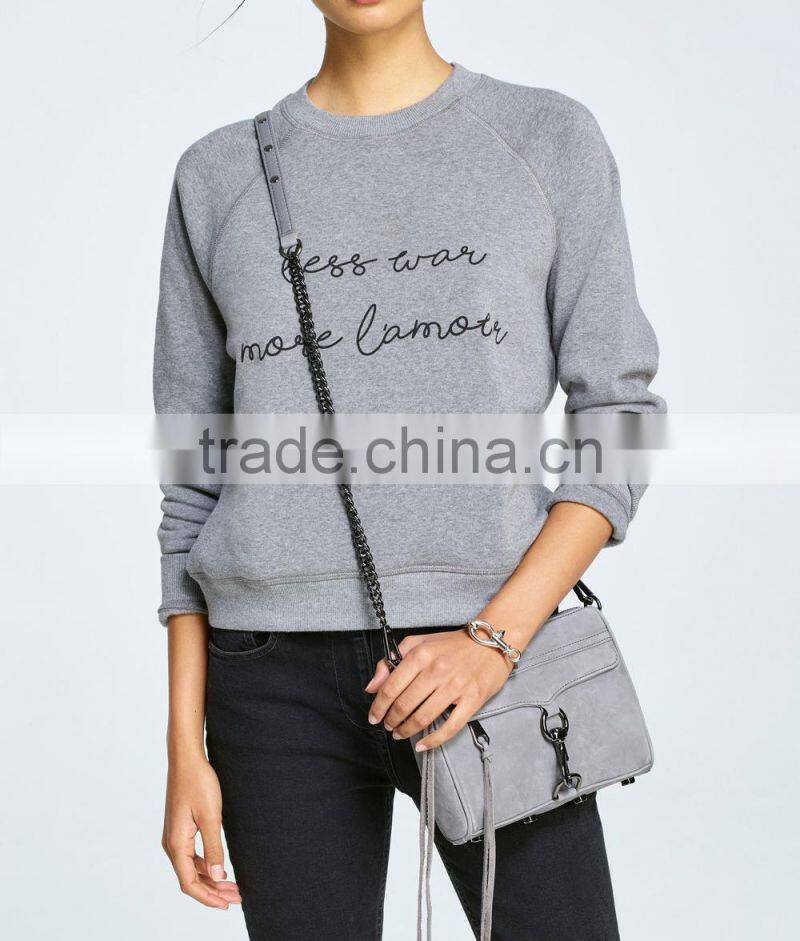 Sweatshirt woman 2017 crewneck long sleeve grey women tops for spring ,autumn