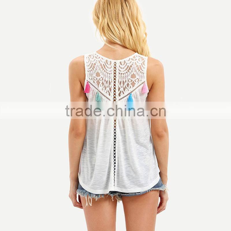 2016 Summer Style Women Crochet and lace Tops T-Shirt Blouse Casual O-Neck Loose Tees Short Sleeve T Shirt
