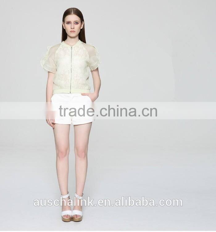 hot sale summer ladies lightweight short style silk jacket OEM service