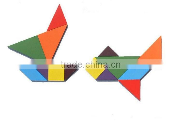 wooden tangram toy wooden seven-piece puzzle toys, wooden classic toys