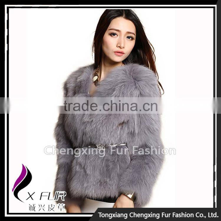 CX-G-A-225A Wholesale Winter Warm Genuine Fox Fur Jacket