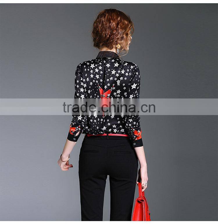 Maxnegio long sleeve latest blouse office printed designs