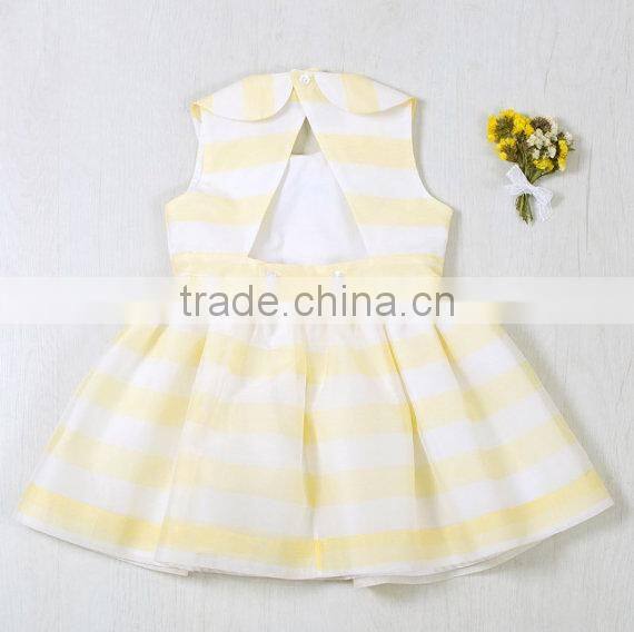 Hot selling sleeveless stripe kids clothing casual baby girls frocks designs children girl dress